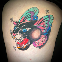 tattoos, tattoo, orlando tattoo, oviedo tattoo, orlando tattoos, oviedo tattoos, ink, tattoo shop, tattoo studio, YTL Studios, YTL, YTL studio INK, tattoo idea, tattoo ideas, tattoo Inspo, tattoo artist, tattoo inspiration, Tattoo Pinterest, tattoo lovers, panther, traditional, Neo traditional , neotraditonal, thigh tattoo, bold lines, color tattoo, Neo traditional tattoo, Neo tattoo, traditional tattoo, butterfly tattoo, butterfly, panther, thigh piece, woman with tattoos, girls with ink, tattooed woman, woman power