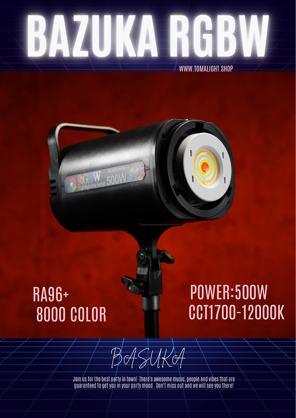 Thumbnail: BAZUKA RGB 500W ไฟ RGB ปรับเฉดสีได้ 8000 เฉดสี