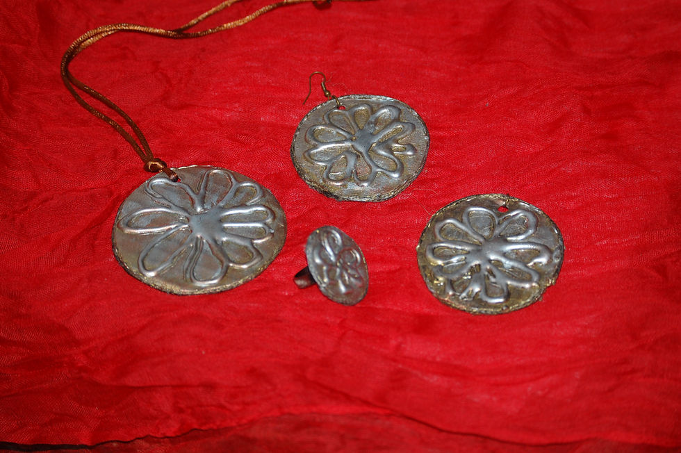 conjunto bisutería cartón
