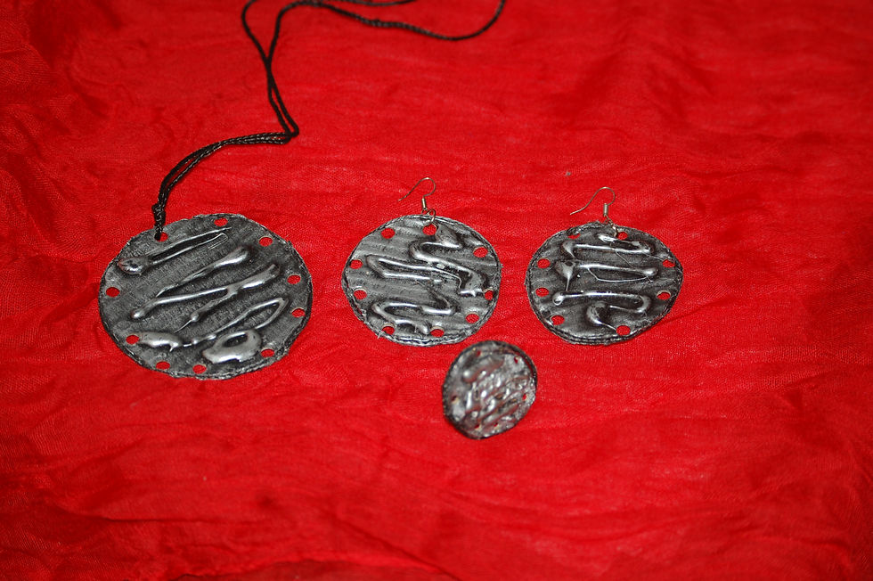 conjunto bisutería cartón