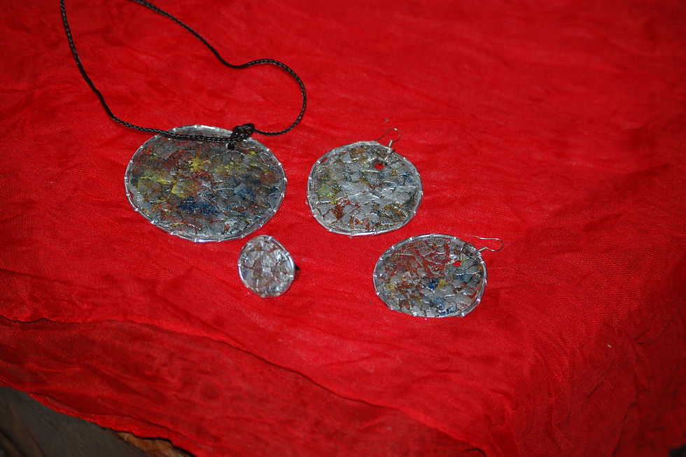 conjunto bisutería cartón