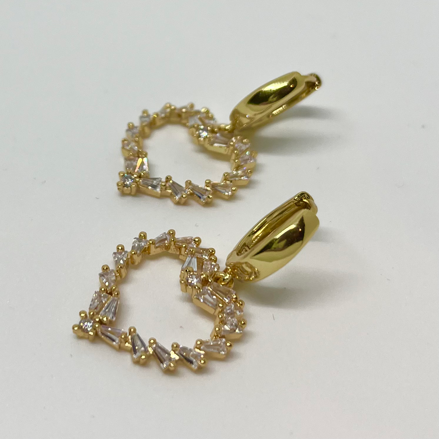 Golden Heart Hoop Earrings