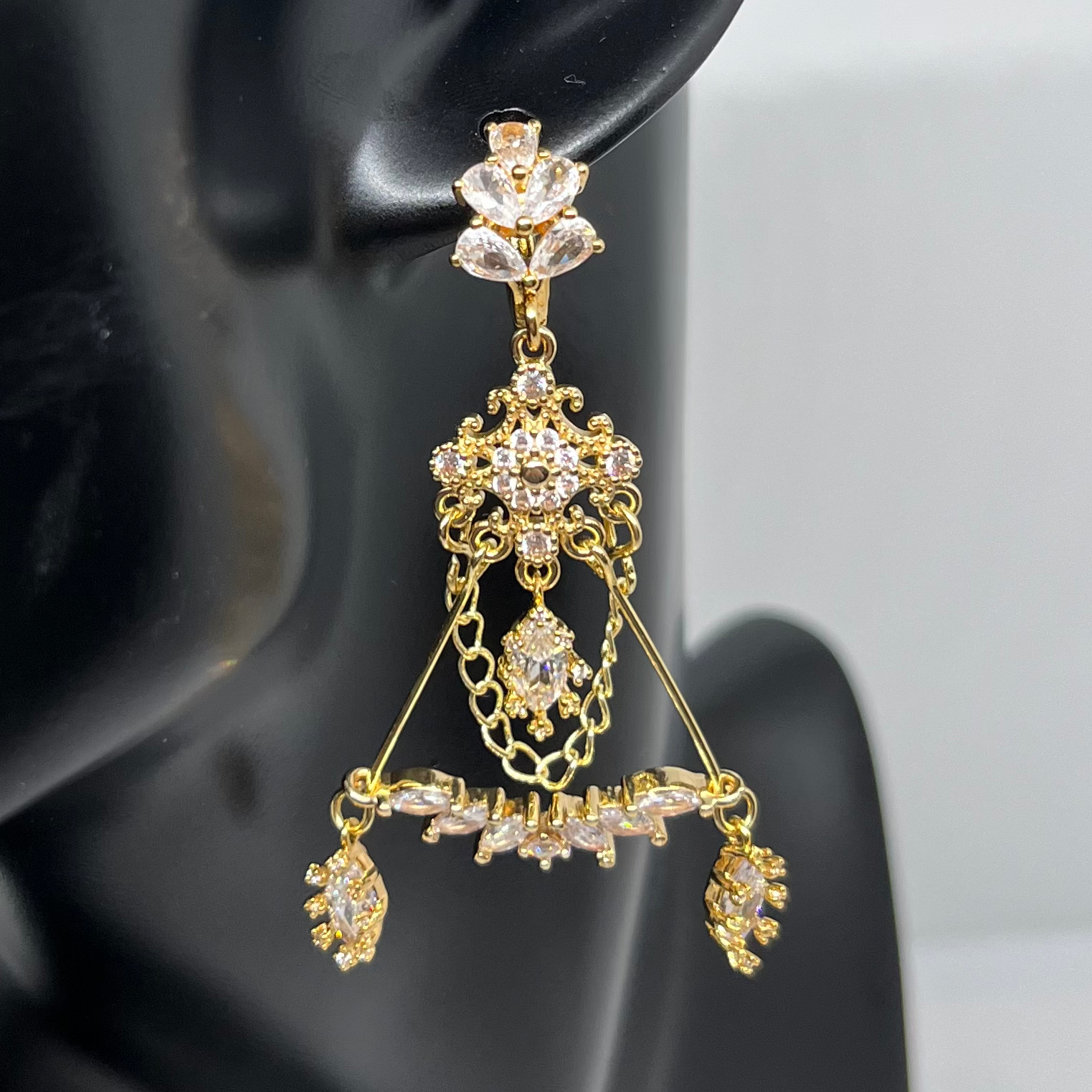 Golden Chandelier Hoop Earrings