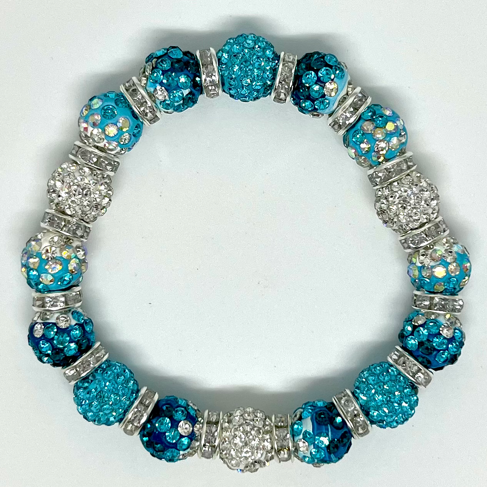 Thumbnail: Baby Blue Ombré Beaded Stretch Bracelet