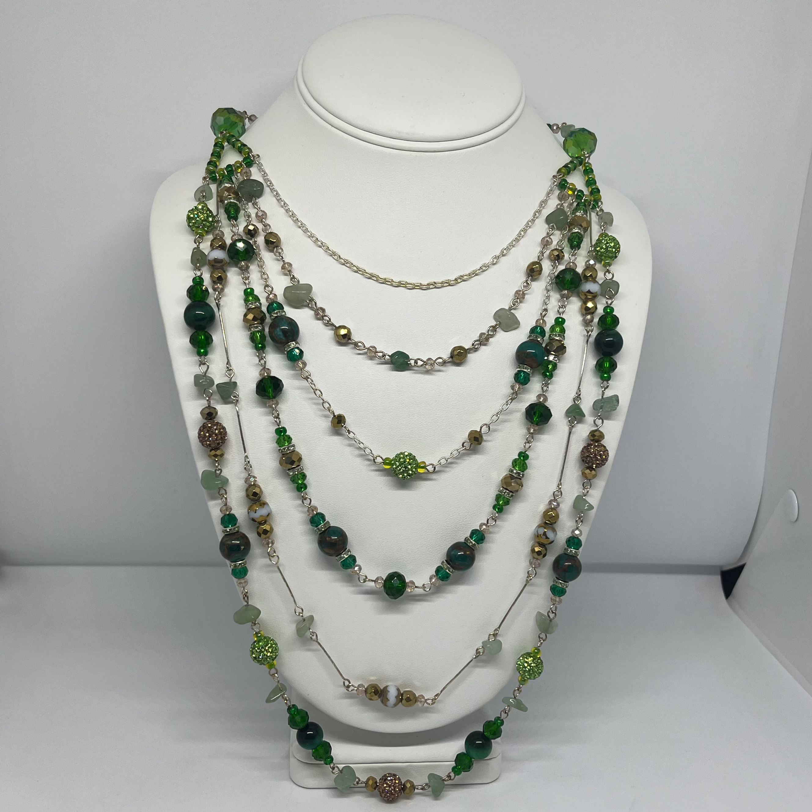 Green and Brown Layered Necklace