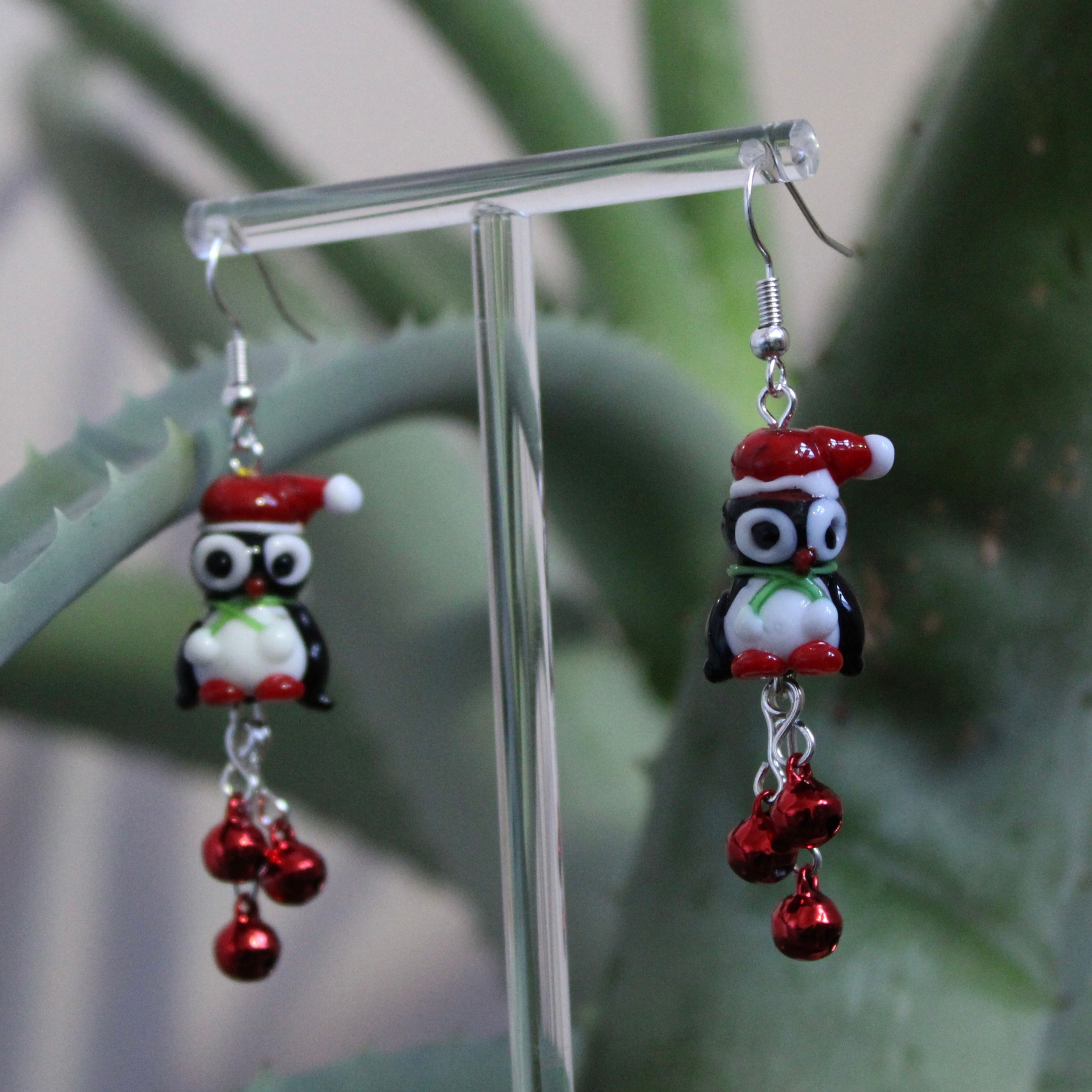 Glass Pengin Earrings