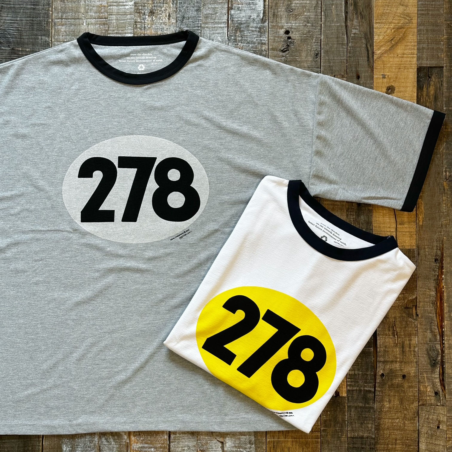 Cloveru® Recycle Ringer WIDE Tee【Number278】