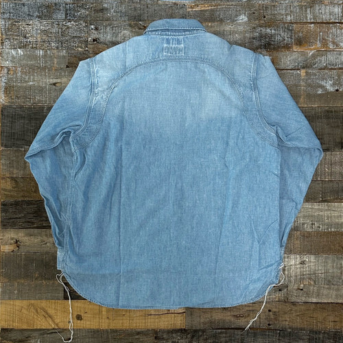 T.K. GARMENT SUPPLY with Cloveru Limited Chambray Shirts. -BLUE