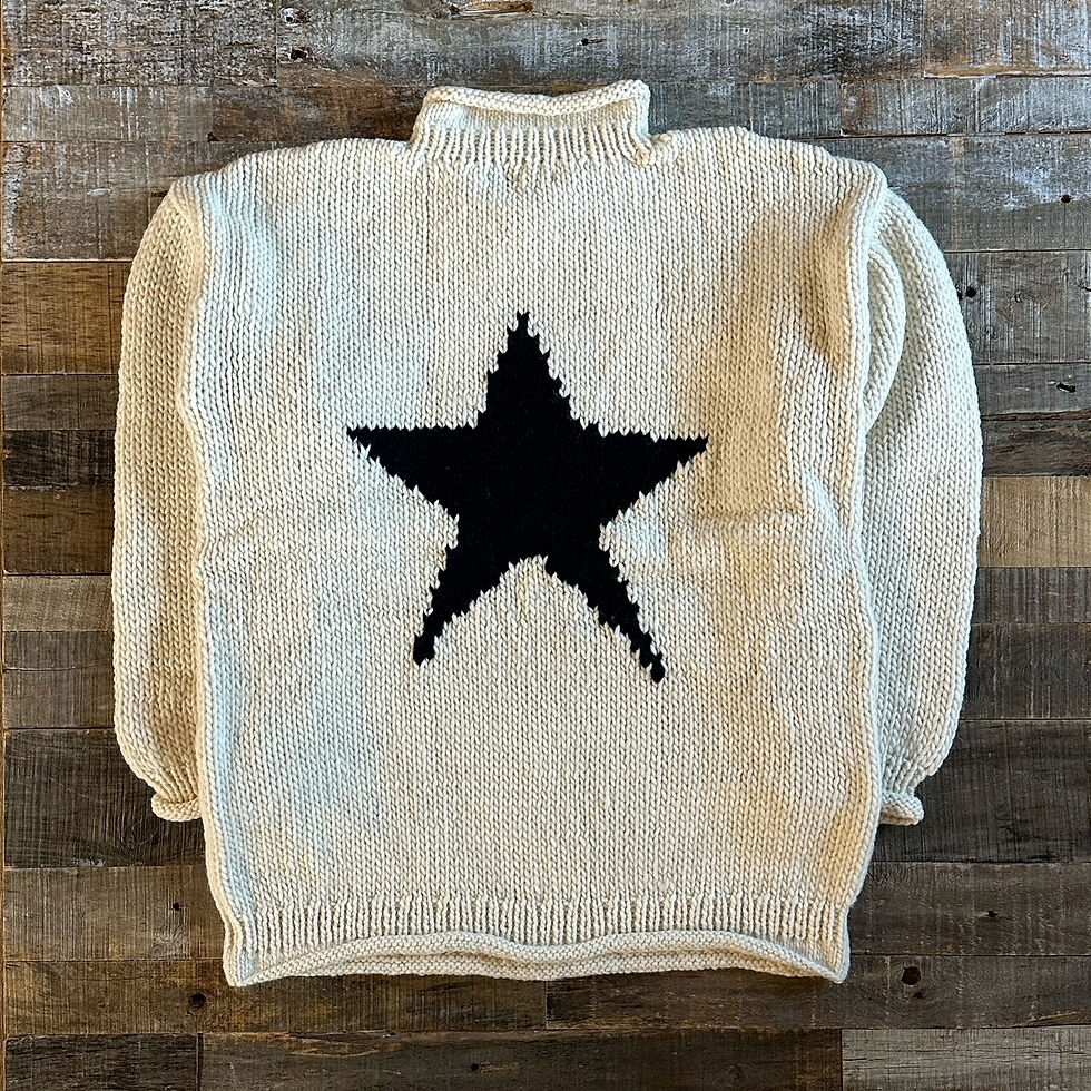 サムネイル： THRIFTY LOOK / STAR HAND KNIT ROLL CREW