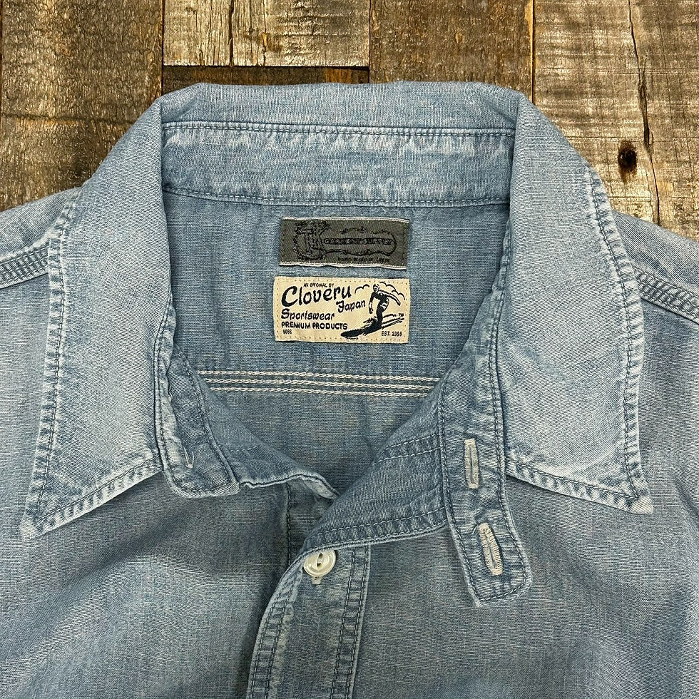 T.K. GARMENT SUPPLY with Cloveru Limited Chambray Shirts. -BLUE 