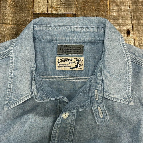 T.K. GARMENT SUPPLY with Cloveru Limited Chambray Shirts. -BLUE