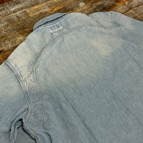 T.K. GARMENT SUPPLY with Cloveru Limited Chambray Shirts. -BLUE