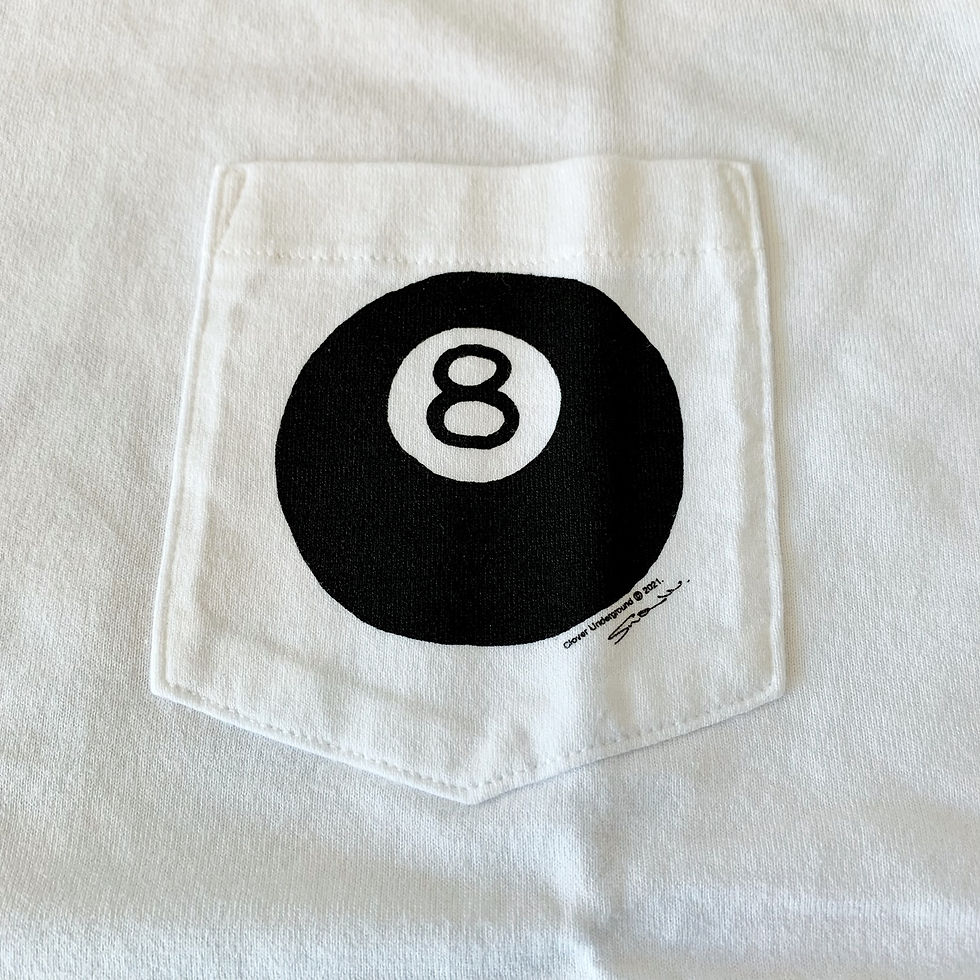 サムネイル： Cloveru 8th Anniv Limited "8BALL" Crew Tee -WHITE