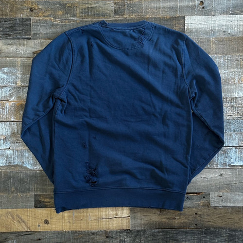 THRIFTY LOOK WORN‐OUT ⅽrew NIRVANA yellow smily | BIZARRE GREEN