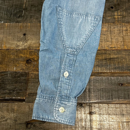 T.K. GARMENT SUPPLY with Cloveru Limited Chambray Shirts. -BLUE