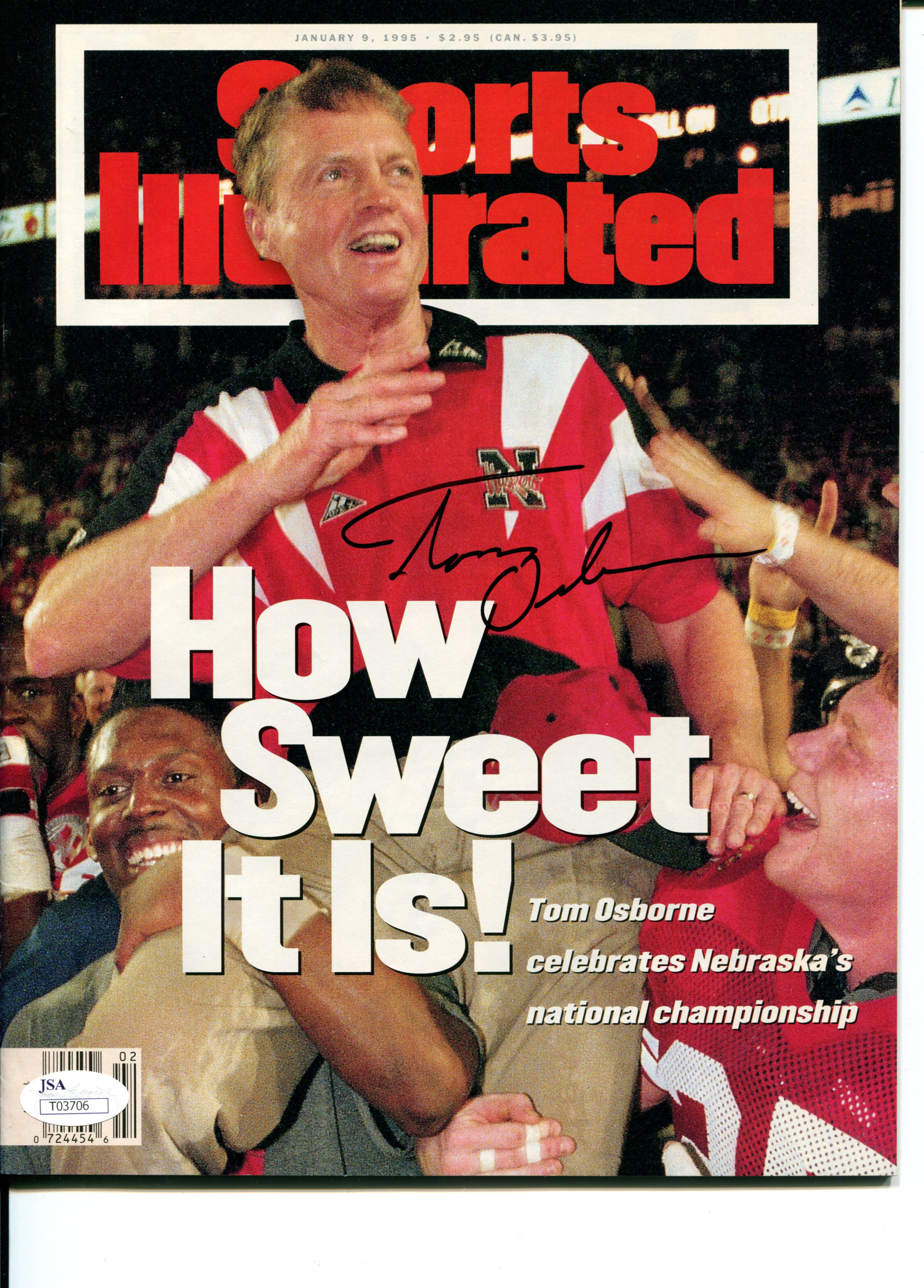 Tom Osborne Signed Nebraska Sports Illustrated Magazine