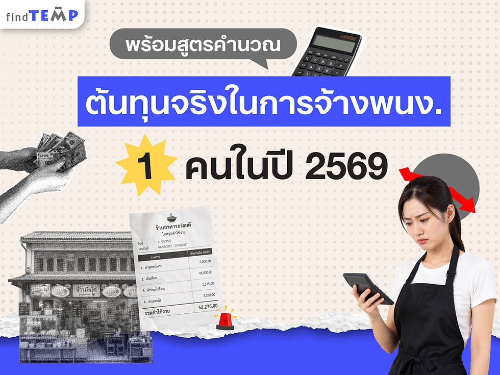 ต้นทนุจริงในการจ้างพนักงานพาร์ทไทม์ 1 คนปี 2569