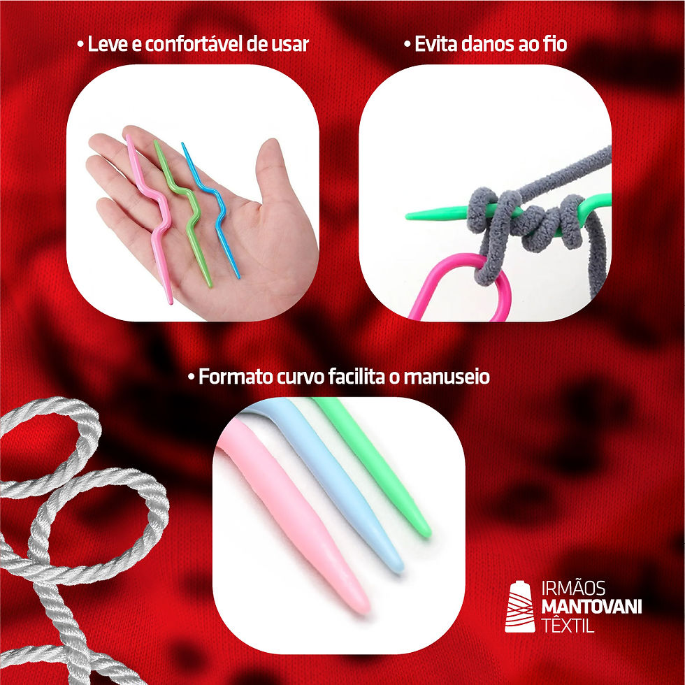 Miniatura: Kit Agulhas Plásticas para Tricô Trança – 3un | Tricô, Tricotin, Artesanato