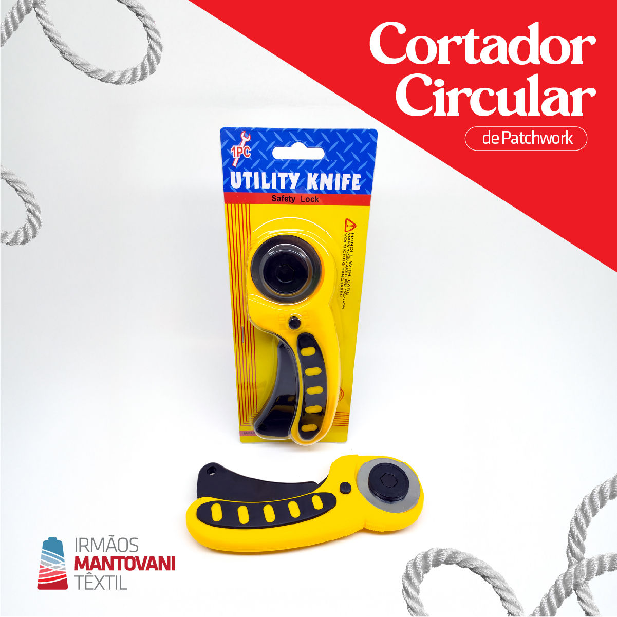 Cortador Circular de Patchwork – 45mm | Tecido, Papel, Scrapbook, Artesanato