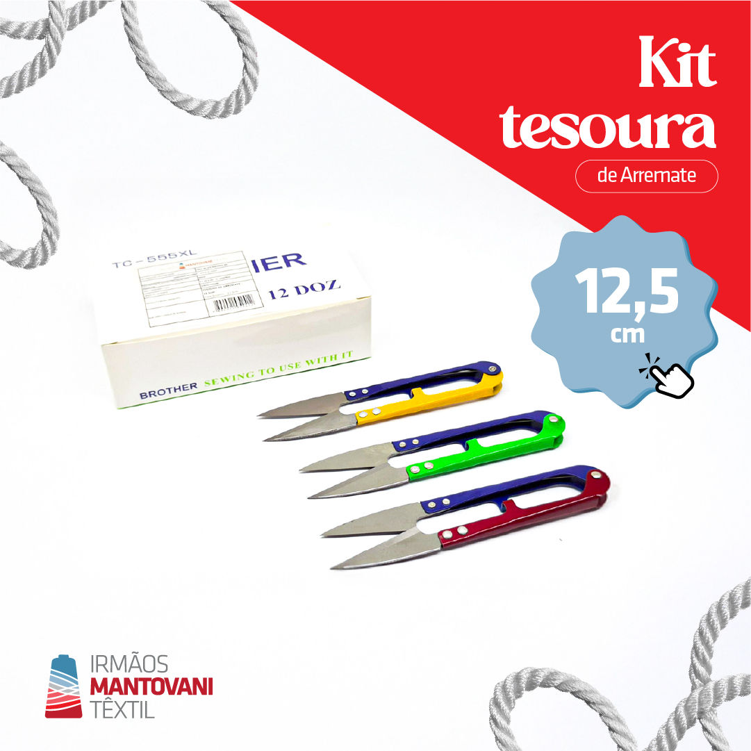 Kit Tesoura de Arremate 12,5cm – 12un | Costura, Fios, Acabamento