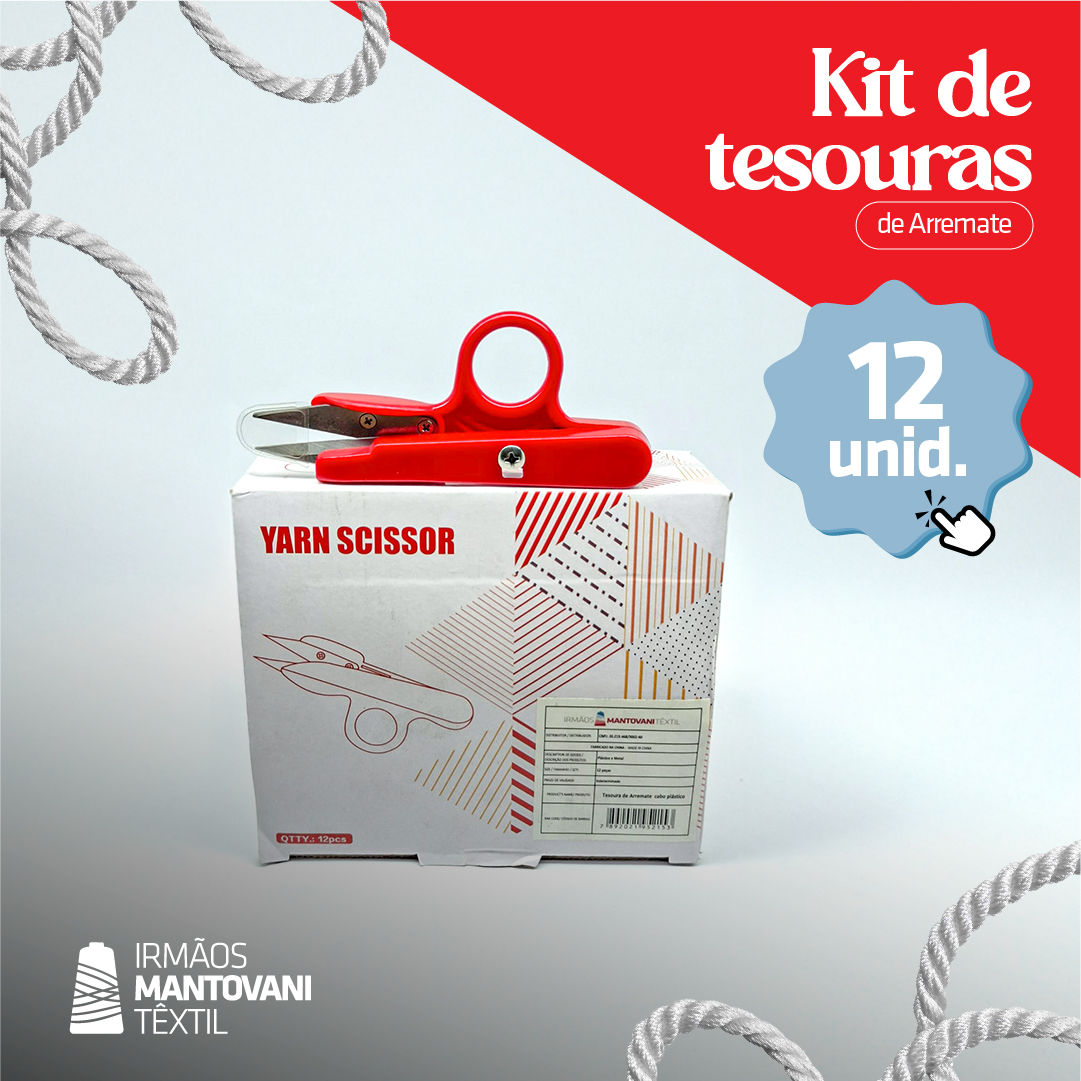 Kit Tesoura de Arremate 12un – Cabo Plástico | Acabamento, Costura, Artesanato