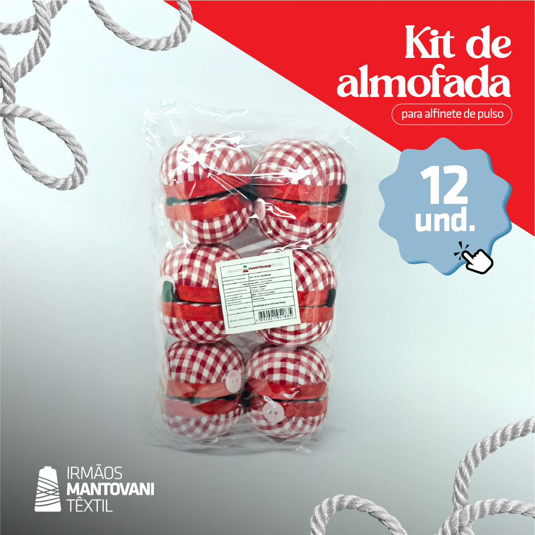 Kit Almofada para Alfinete Pulso Tomate – 12 unid | Costura, Artesanato