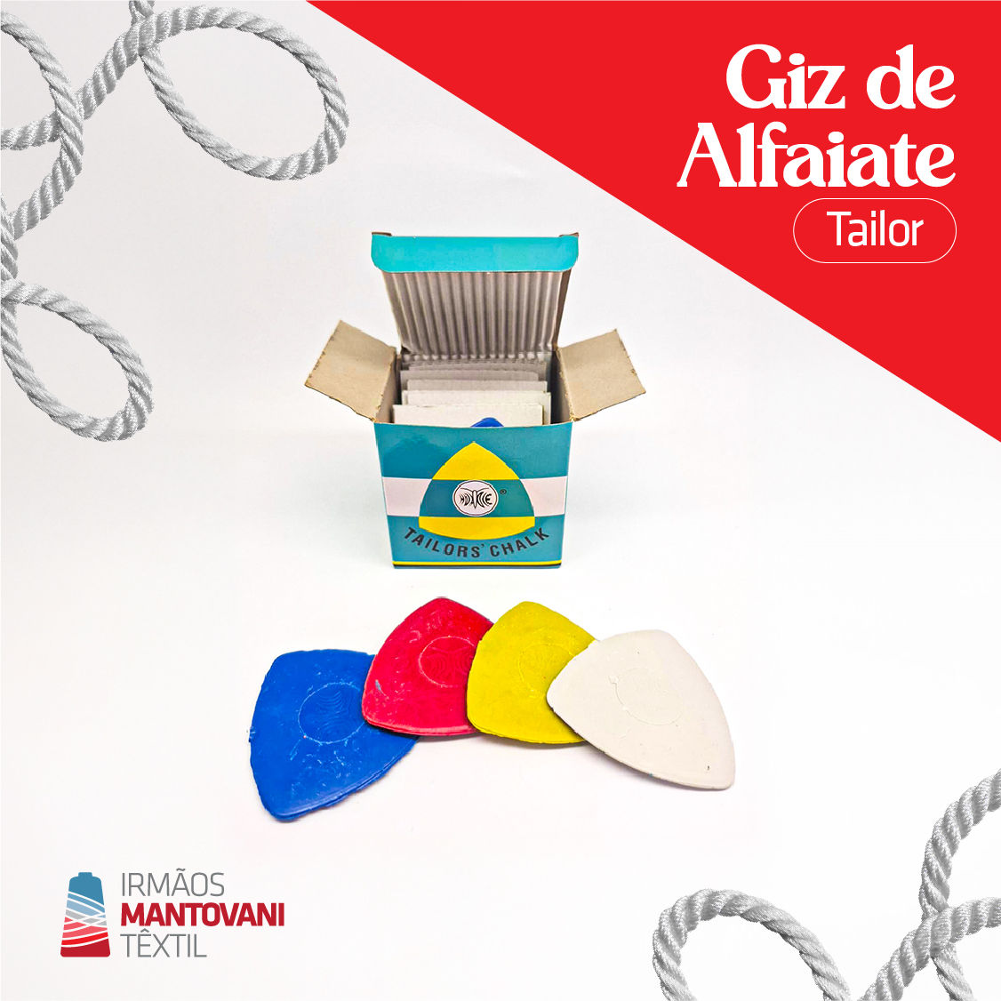 Giz de Alfaiate Tailor – 10un Sortido | Marcação de Tecido para Costura e Moldes
