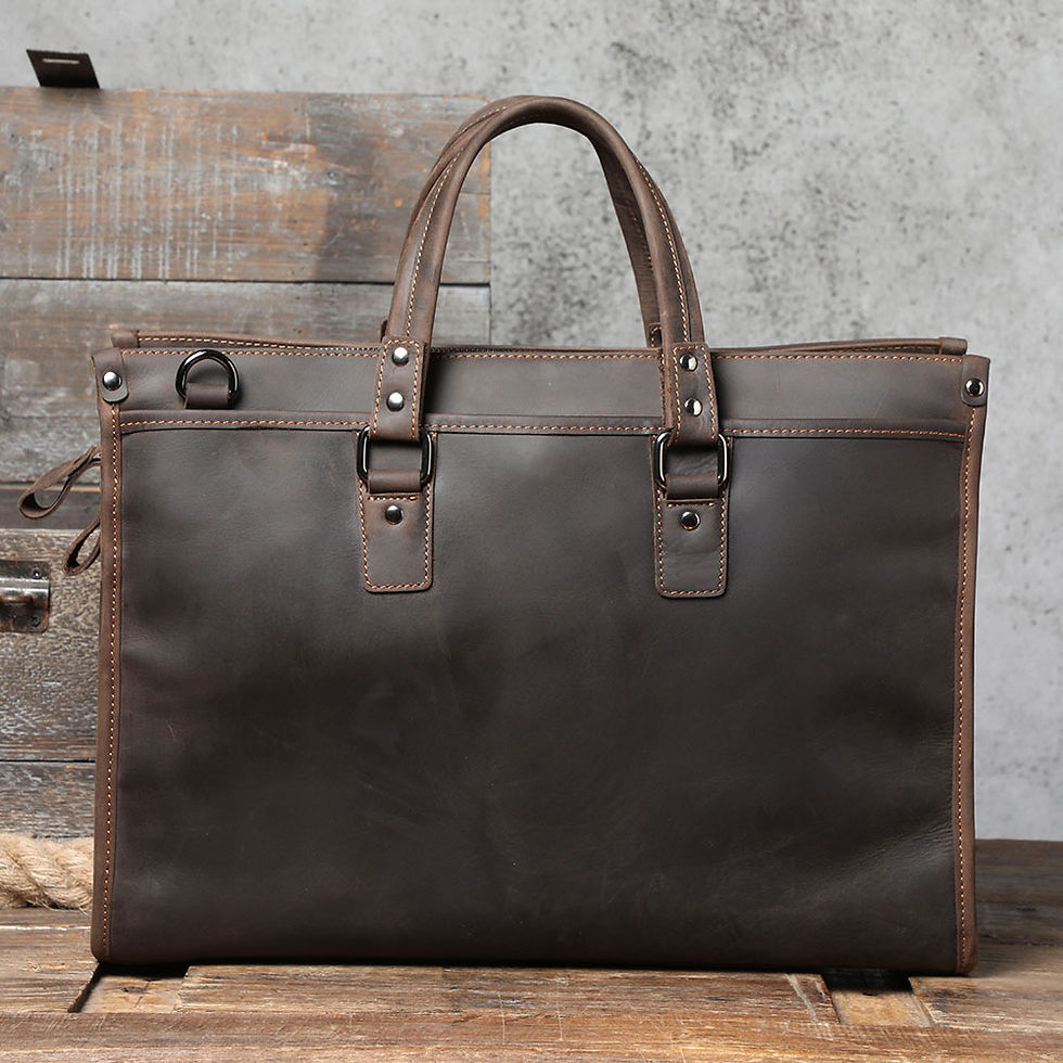 Miniaturbild: First Layer Cowhide Men's Business Large Capacity Genuine Leather Laptop Bag
