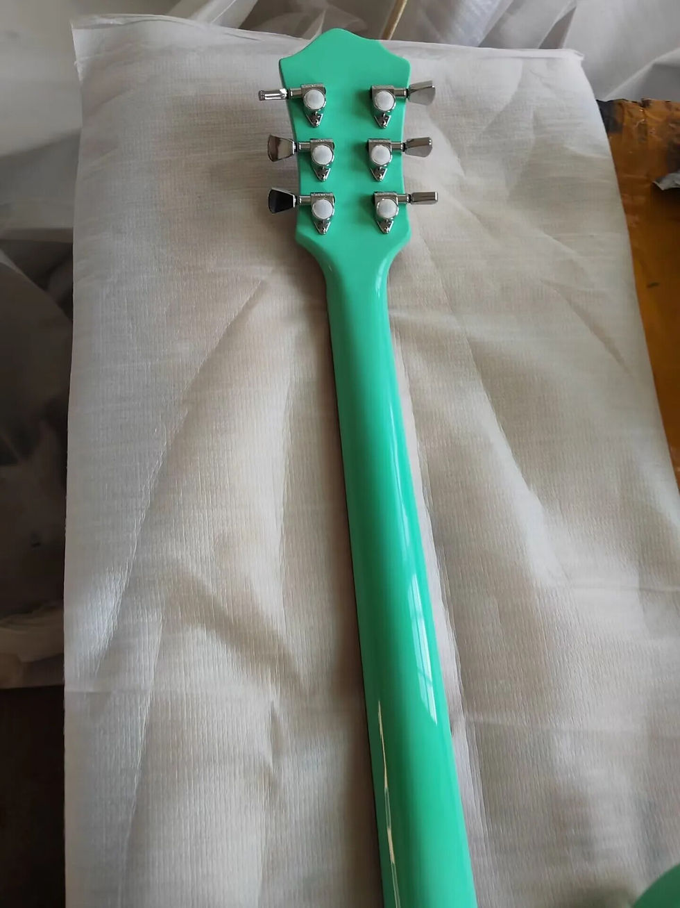 Miniaturebillede: New BC Left Hand Light green Electric Guitar Chrome Tremolo Bridge