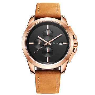 Thumbnail: Montre-bracelet OCHSTIN GQ059A pour homme en cuir véritable, style décontracté, 