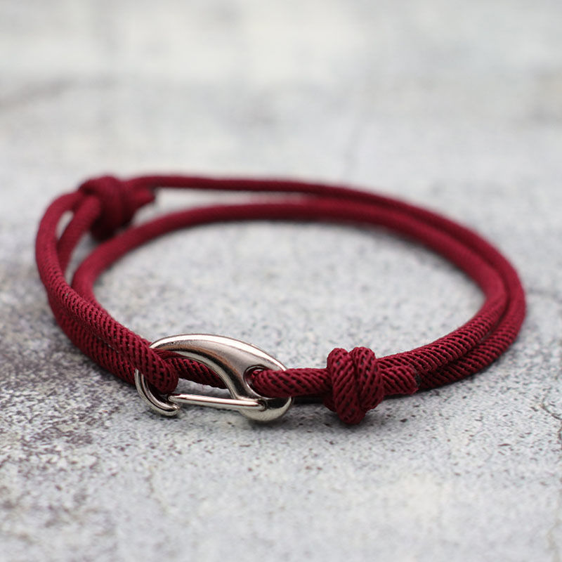 Thumbnail: New Adjustable 3mm Thin Cord Bracelet Homme Double Layer Handmade Weaven Rope Br