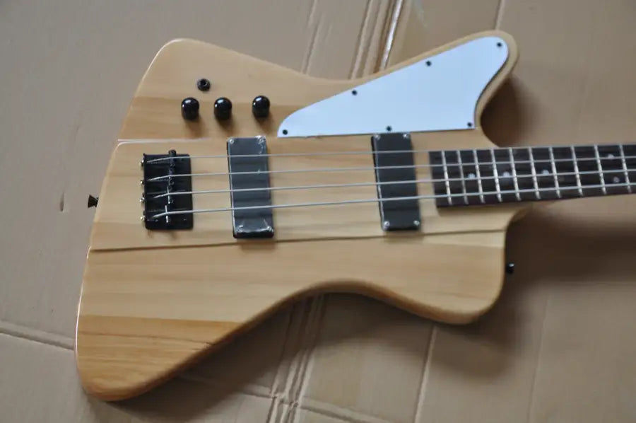 Miniatura: Guitare basse chinoise naturelle à 4 cordes, personnalisée, pour gaucher, nouvea
