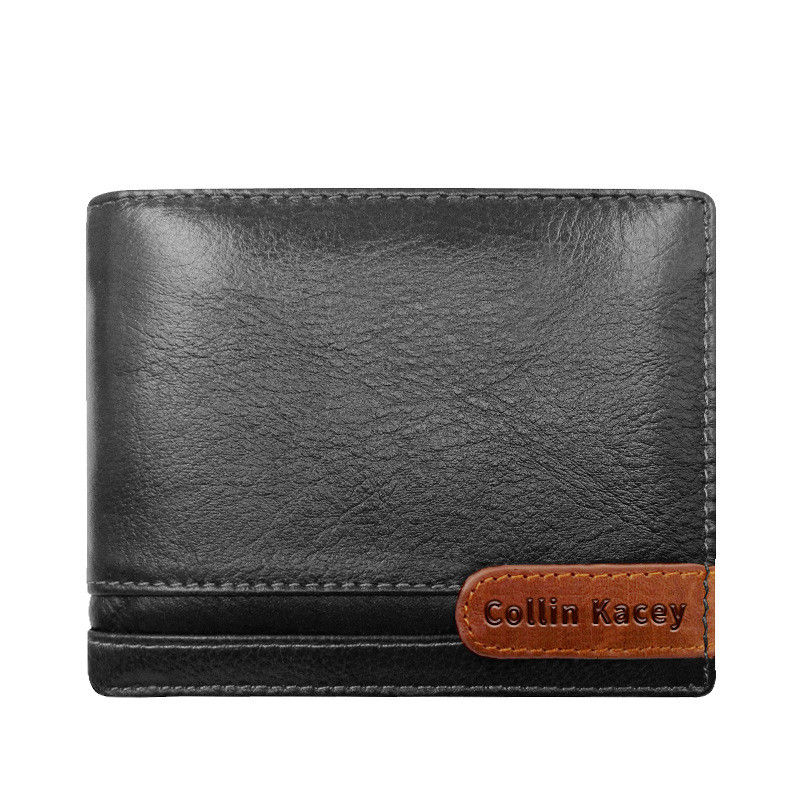 Miniaturebillede: Hommes de peau de Vache Sac De Mode Court Portefeuille Multi-cartes