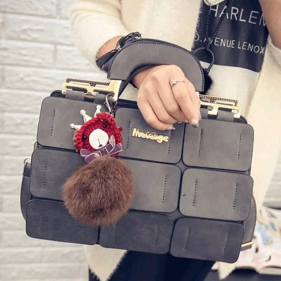 Thumbnail: Boston Bag Inclined Shoulder Ladies Hand Bag Women PU Leather Handbag Woman  Han
