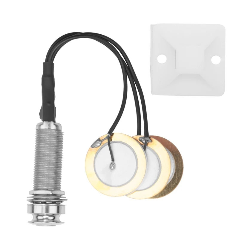 Thumbnail: Piezo Contact Microphone 3 Transducer Pickups with end pin jack for Kalimba