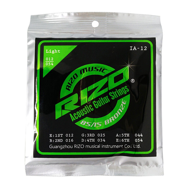 Miniatura: RIZO Acoustic Guitar Strings IA 010 011 012 85/15 Bronze Hexangular Steel Core M