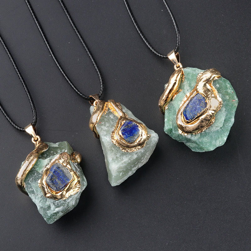 Miniatura: Pendentif en pierre de cristal dorure surdimensionnée, accessoires de collier