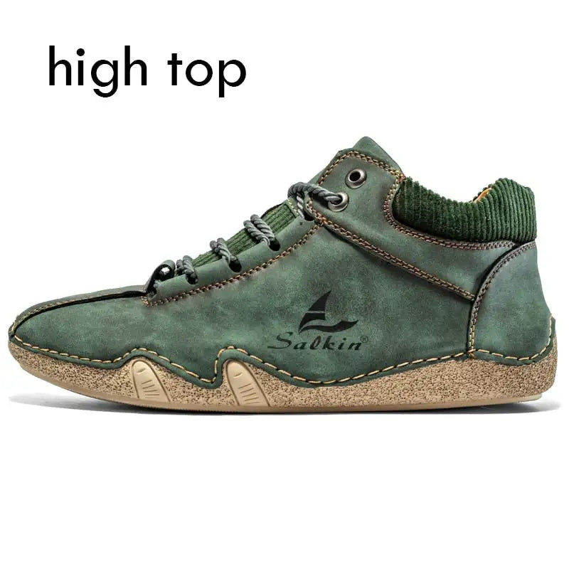 Thumbnail: Handmade Men Leather Casual Shoes Foam Light Loafers Shoes Man Plus Size Tenis M
