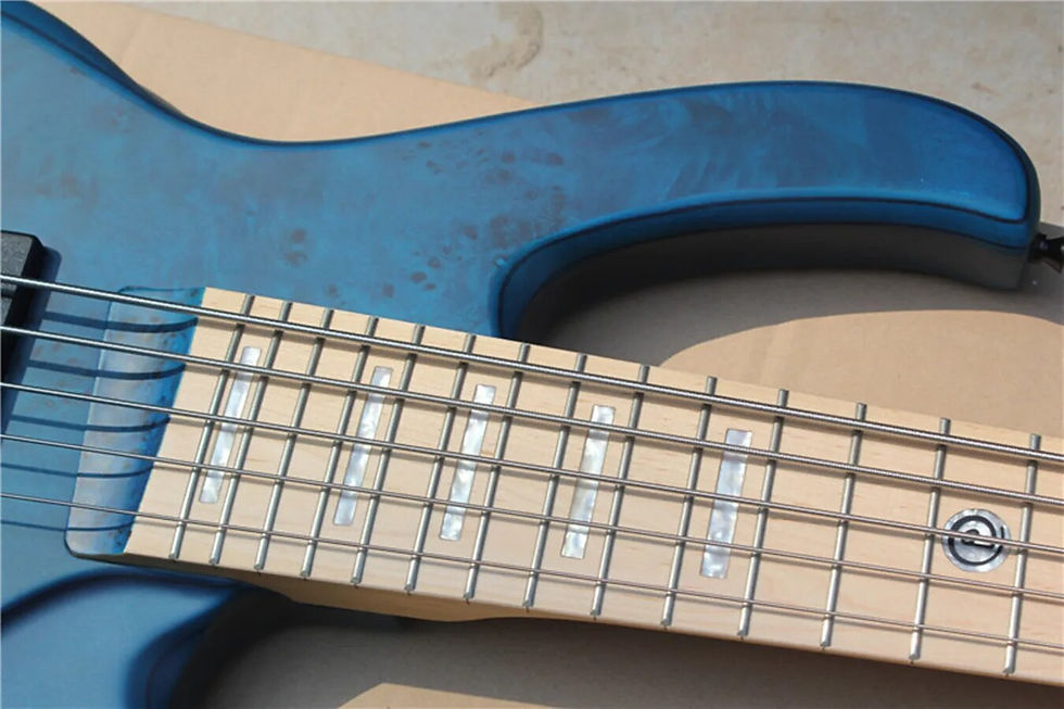 Thumbnail: 6 Strings Active Electric Bass Guitar with Flame Maple Veneer,Offer Customize