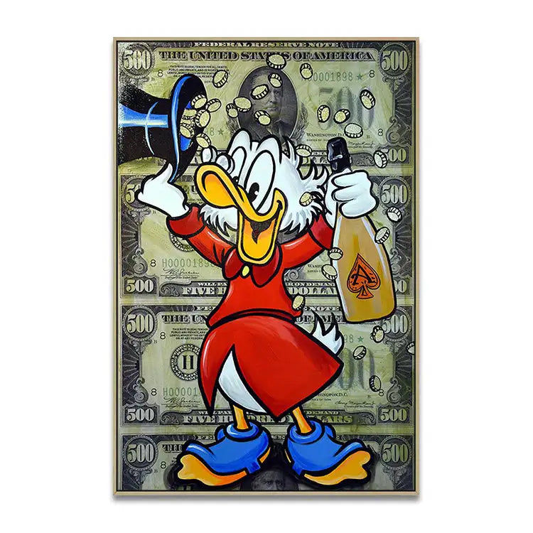 Μικρογραφία: Handmade Canvas Funny Oil Painting Abstract Cartoon Duck Wall Art Graffiti Paint