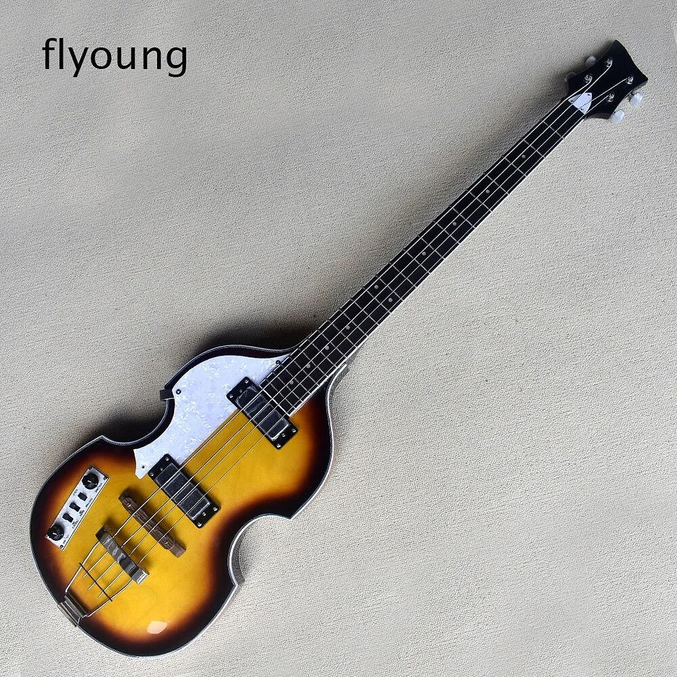 Pikkukuva: Flyoung Tobacco Sunburst Left Handed 4 Strings Electric Bass Guitar Maple Body