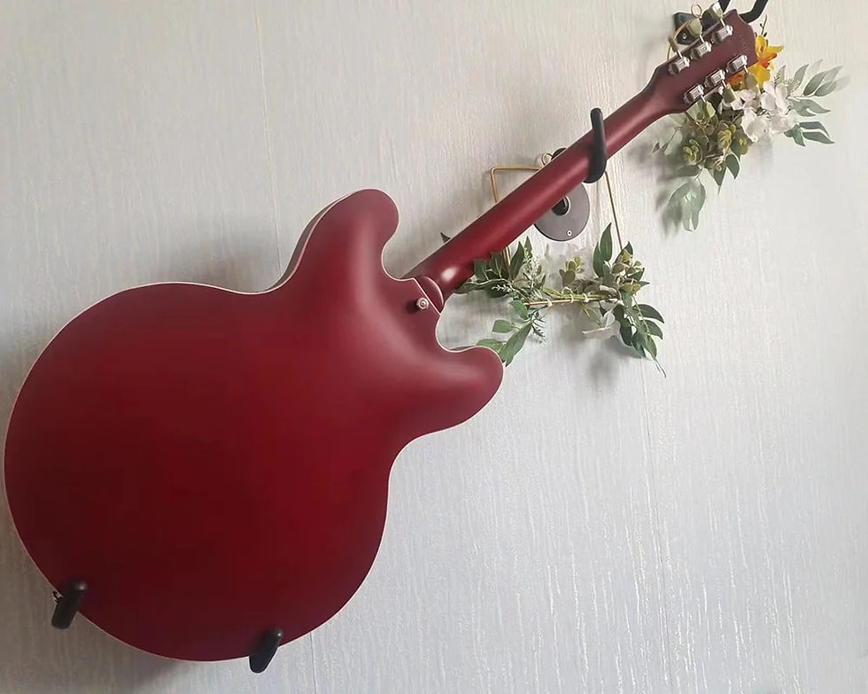 Miniatura: High-quality electric guitar OEM, jazz semi-hollow body, matte red
