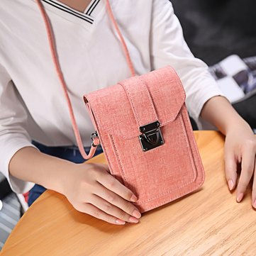Miniaturebillede: Sac à bandoulière en PU mini vertical universel pour femmes et portefeuille croi