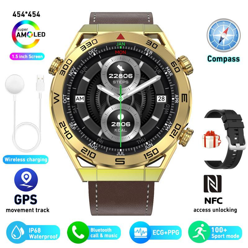 Thumbnail: ECG PPG Bluetooth Calling Compass GPS Wireless Charger Smart Watch