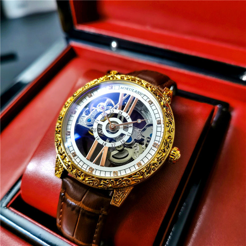 Miniatyrbild: Men's High-end Handsome Hollow Tourbillon Automatic Mechanical Watch