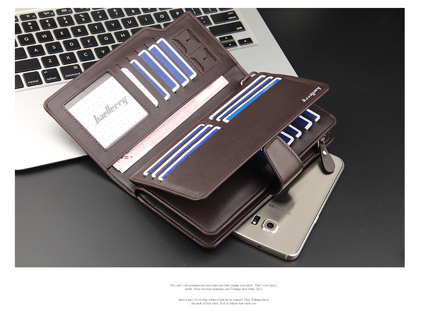 Miniaturebillede: Explosion modèle pochette longue pochette pour hommes sac à main multifonction