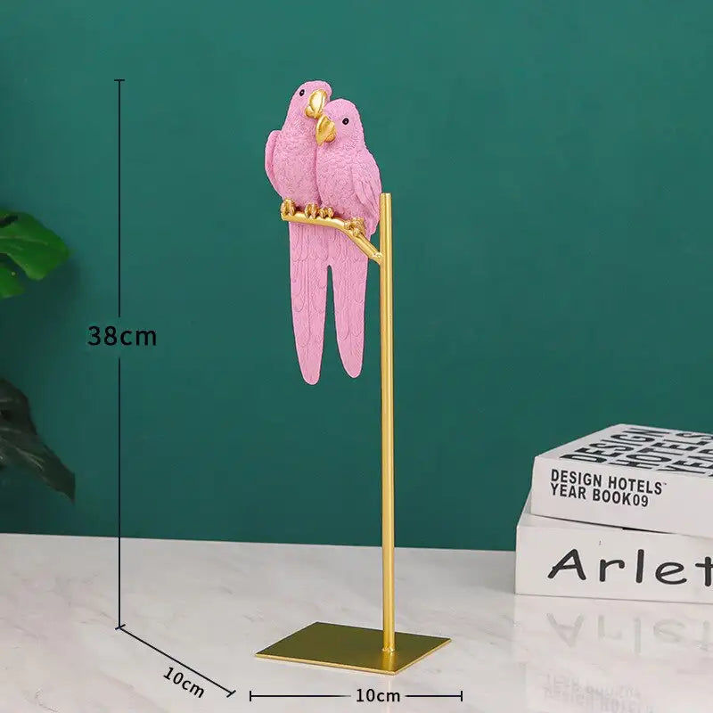 Miniaturebillede: Creative Green Parrots Home Decoration Statutes For Living Room Interior Table A