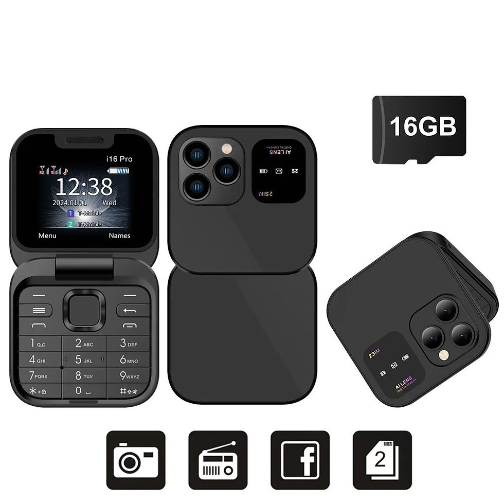 Thumbnail: SERVO I16 Pro MIni Fold Mobile Phone 2G GSM Dual SIM Card Speed Dial Video