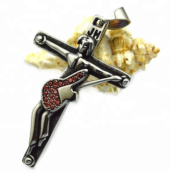 Thumbnail: Johnny Hallyday guitar cross pendant in 316 stainless steel special