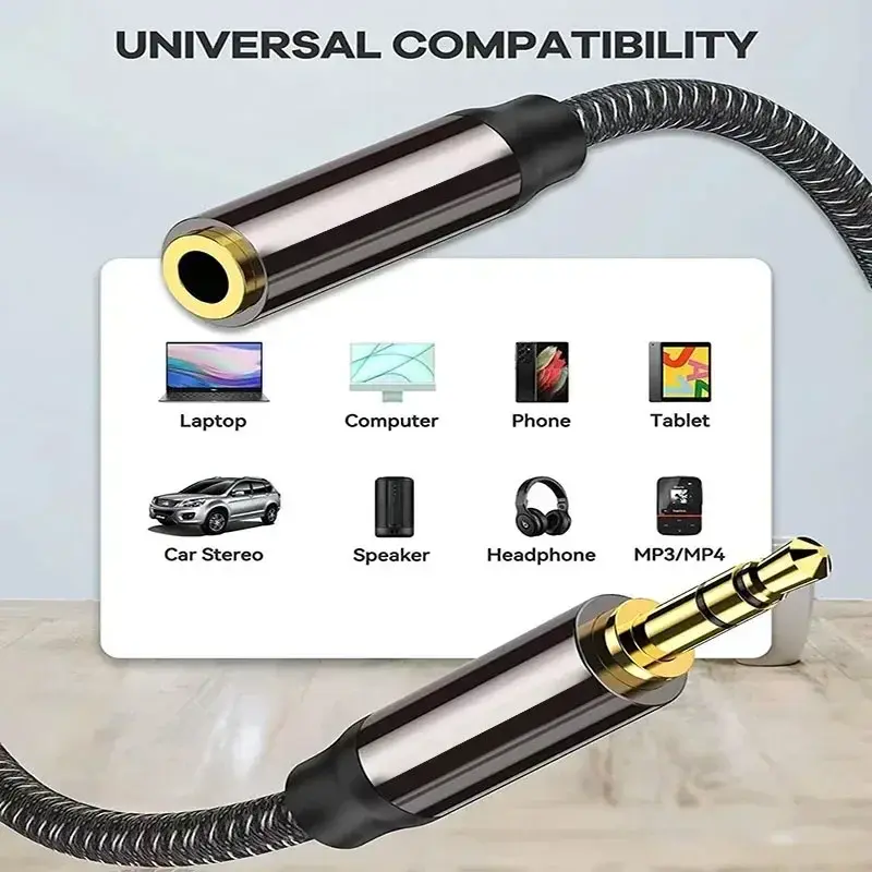 Μικρογραφία: 3.5mm AUX Stereo Audio Cable Male To Female Headphone Extension Cables for Earph